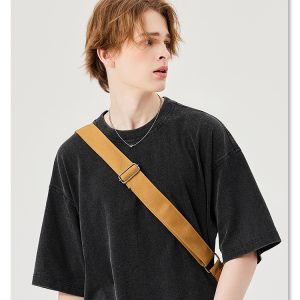 Heavyweight 250g washed loose-fit T-shirt for men (all-season)